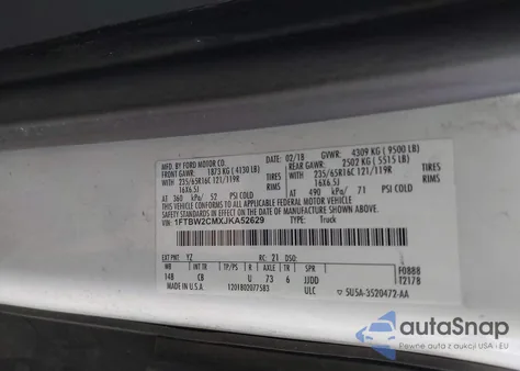 2018 Ford Transit-350 from USA, damaged, VIN 1FTBW2CMXJKA52629